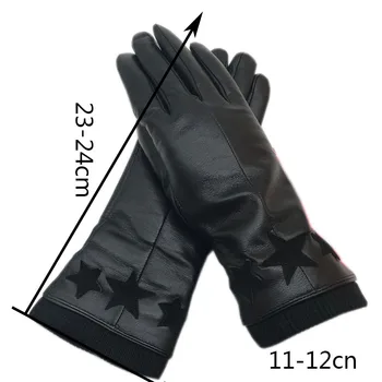 Handskar 2020 nya stil damer fårskinn svart läder handskar mode vintern värme vackra fri frakt äkta läder drivin