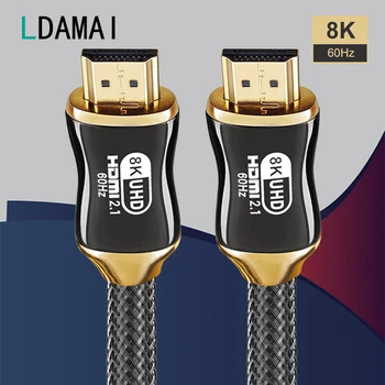 HDMI 2.1 Kabel-8K/60Hz 4K/120Hz 48Gbps UHD HDMI-Kabel för Xiaomi Mi Box PS4 Splitter, Switch Audio-Video Kabel-8K HDMI-Kabel-2.1