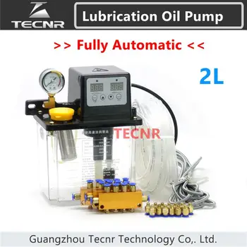 Helt automatisk 2L smörjande olja pump kit med tryckmätare 220V cnc-elektromagnetiska smörjning pump