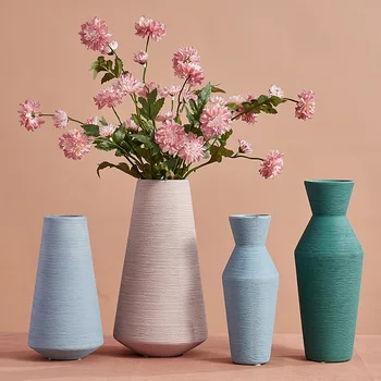 Heminredning Tillbehör Modern Keramik Vas blomvaser för Bostäder Vardagsrum Inredning Nordiska Bordsskiva Vas heminredning