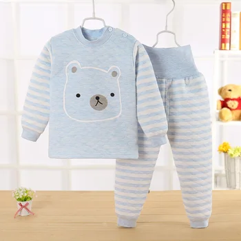 HEYFRIEND Lion Vintern Barn och tjejer Flickor Killar Varma Sovkläder Barn Bomull Pyjamas Set Baby Tjocka Kläder Uppsättningar För 1-4T