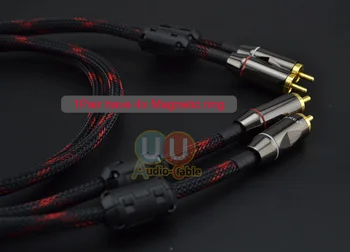HIFI-CINCH-Kabel-SPDIF Digital Ljud-Kabel / Förtjockad Vägg Budweiser RCA + Canare L-4E6S Kabel-W/ Dubbla Magnetiska ringen