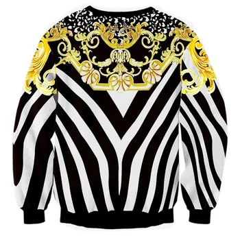 High-end Lyx Golden Palace Blommor 3D-Print Tröjor Män Streetwear Hoodies Pojkar Vita Outwear Kläder Mans Mode Tops