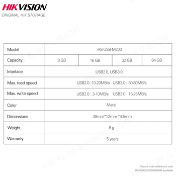 Hikvision HikStorage USB-Flash-Enhet 8GB 16GB 32GB 64GB 128GB Mini Penna Driva USB2.0 USB3.0 Pendrive Minne Lagring #M200