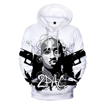 Hip Hop Gangsta Rap 2pac 3D-Luvtröjar, Mens Sweatshirts Hoodie Män/kvinnor Tupac Hög Kvalitet Luvtröja Polluver Vinter Cap Kläder