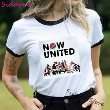 Hip-Hop, Vintage Svart-Vit-Nu Förenade Grafisk Tees Kvinnor T-shirt Kvinnor 2020 Sommaren Ringer tshirt Hipster Camisetas Mujer