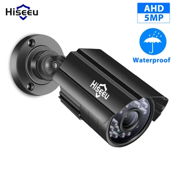 Hiseeu 5MP AHD övervakningskamera 1080P Metall Vattentät Utomhus CCTV Säkerhet Kamera Utomhus Kula Kamera för CCTV DVR-System