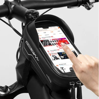 Hjulet Upp 6,5 tums Cykel Ram styrväska Cykel Väska Främre Övre Röret Väska Touch Screen Phone fodral Vattentät Cykel Tillbehör