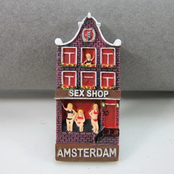 Holland Amsterdam Souvenirer Magneter 3D Färgglada Hus Harts Kylskåp Magnetisk Klistermärken heminredning Inredning
