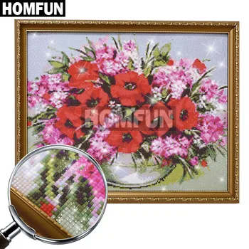 HOMFUN Full Square/Runda Borra 5D DIY Diamond Målning 