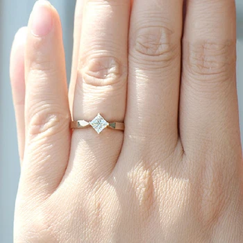 HuiSept Ring Silver 925 Smycken för Kvinnor Fyrkantig Form Zirkon Ädelstenar Finger Ringar Tillbehör Bröllop Engagemang Komponenter