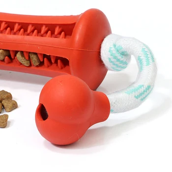 Hunden Kan Tugga Toy Gummi Rena Tänder Husdjur Leksak Utbildning Kontroll Dental Läckage Mat Rep Leksaker