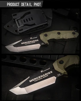 HX UTOMHUS D2 kniv G10 handtag D2 stål blad taktiska rak kniv fältet överlevnad kniv, offentlig kniv samling kniv