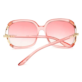 Hög Kvalitet Fyrkantiga Solglasögon för Kvinnor Varumärke Designer Vintage Överdimensionerade solglasögon Stor Ram Lutning Rosa Glasögon UV400 Oculos
