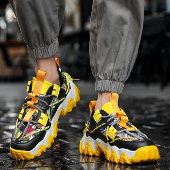 Hög kvalitet för män sneakers lätta löparskor luftkudde bekväm avslappnad andas utomhus icke-slip lace-upp skor