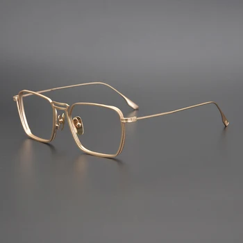 Hög Kvalitet Retro Legering Glasögon Ramar för Män Närsynthet Optiska Receptbelagda Glasögon Varumärke Designer Vintage Fyrkantiga Glasögon