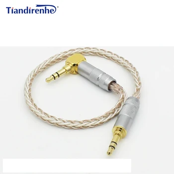 Hörlurar-Kontakt Audio-Kabel 3.5 mm Kablar Hane till Hane Pläterad Silver Kabel för Crossfade M-100 Hörlurar Bil AUX