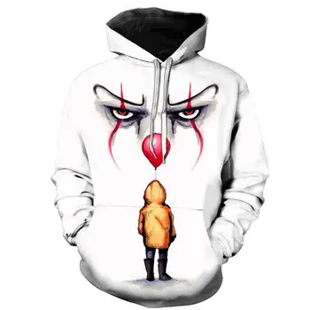Höstens Nya Män Clown ansikte Hoodies JOKER 3D-Print Sweatshirts Joker udaderas hombre Casual Hoodie Boy-Cool Tröja Luvtröja