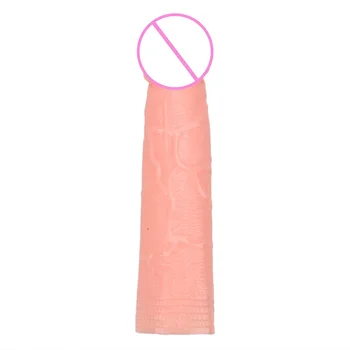 IKOKY Penis Sleeve Återanvändbara Realistiska Kondom för Män Penis Extender Dildo Enhancer Cock Ring sexleksaker för Män Intim Varor