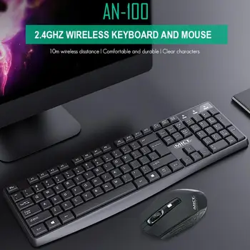 IMICE Gaming tangentbord och Mus Trådlöst tangentbord med bakgrundsbelysning tangentbord Gamer kit Tyst Gaming Mus För PC / Laptop