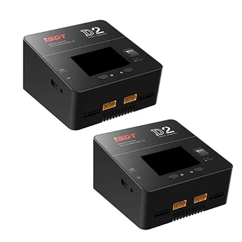 ISDT D2 Lipo Batteri Balans Laddare Duo ansvarar för utsläppen Dubbla 200W 12A 2 Ac Dual Channel Output 1-6S Li-Ion Liv Nicd Nimh Lihv