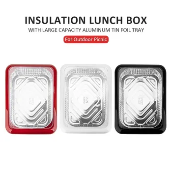 Isolering Lunch Låda Färsk-hålla Tålig Kastrull Med Stor Kapacitet Aluminium, Aluminiumfolie Fack För Picknick Kök Mat Container