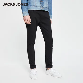 JackJones Män Casual Black Stretch Slim Fit Streetwear Tajt-leg Jeans| 220132526
