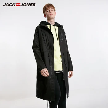 JackJones Män Hooded Lång Päls Trech Päls Över-knä Jacka Streetwear| 219121549