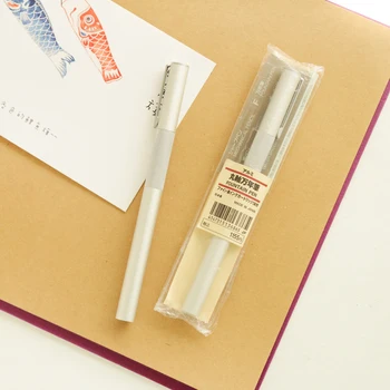 Japans ursprungliga Muji hög kvalitet aluminium kort ficka reservoarpenna gel penna bläck FRI frakt