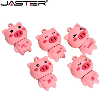 JASTER tecknat 64GB små djur 5 lyckliga gris USB-flash-hårddisk 4GB 8GB 16GB 32GB Pendrive USB 2.0 USB-minne