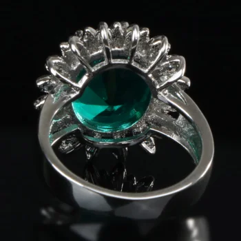Jellystory elegant oval emerald gemstone ringar för kvinnliga 925 sterling silver mode smycken för bröllop fest grossist