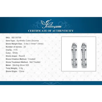 JewelryPalace CZ Clip Earrings 925 Sterling Silver Earrings For Women Channel Eternity Korean Earrings Fashion Jewelry 2021
