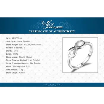 JewelryPalace Infinity-Årsjubileum Cubic Zirconia Ringar i 925 Sterling Silver Ringar till Kvinnor Silver 925 Smycken Fina Smycken