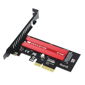 JEYI SK4 Plus M. 2 NVMe SSD för att PCIE 3.0 X4-adapterkort M-Tangenten för 2230 2242 2260 2280 SSD, PCI-e X8, X16 Kylning Kylning SeaShark