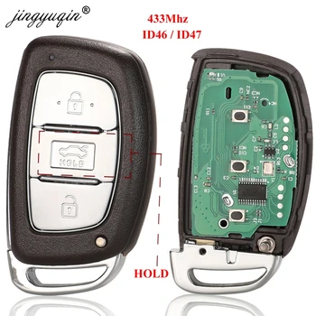 Jingyuqin 3 Knappar Smart Remote Bil nyckelbricka 433MHz för Hyundai Mistra ID47 Chip för Elantra ID46