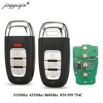 Jingyuqin Smart Remote Nyckel med Keyless 3/4-Knappen 315MHz/433MHZ/868MHZ 8T0 959 754C för Audi Q5 a4 liggande A5 A6 A7 A8 RS4 RS5 S4 S5
