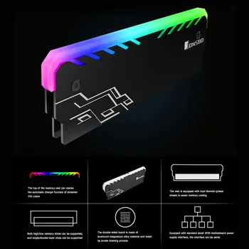 JONSBO RGB-RAM Kylfläns DDR DDR3 DDR4-Minne Kyla Värme Spridare Svalare för Stationära PC-Dator Gaming Överklockning
