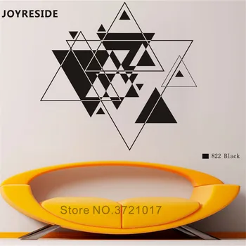 JOYRESIDE Trianglar väggdekal Geometriska väggdekaler Mitten av Århundradet Vinyl Dekor Hem Mode Sovrum Inredning Inredning A866