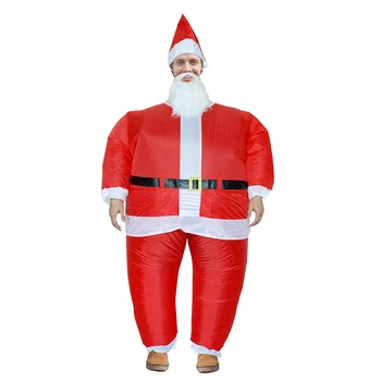 Jul Cosplay Uppblåsbara Kostym Bär mig Jultomten Snögubbe Uppblåsta Plagg Xmas Tree Festival Fest Disfraz tillbaka Vuxna