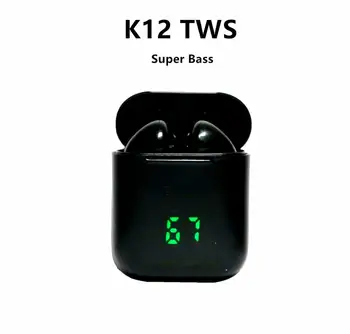 K12 Tws Bluetooth hörlurar fone sem fio sport Hörlurar trådlösa hörlurar i12 tws auriculares ecouteur sans fil örat knoppar i12 skida