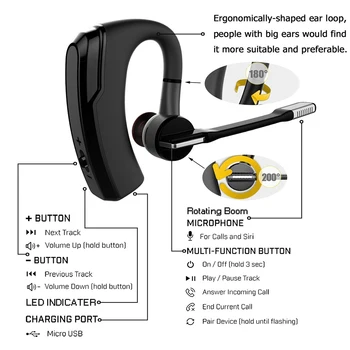K6 Bluetooth-Hörlurar Företag Headset Trådlösa Hörlurar HD brusreducering Med Bil Bluetooth-Hörlur