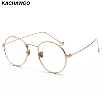 Kachawoo Dator Glasögon För Män Optiska Guld Silver Anti Blått Ljus Bågar Kvinnor Retro Rund Metallram