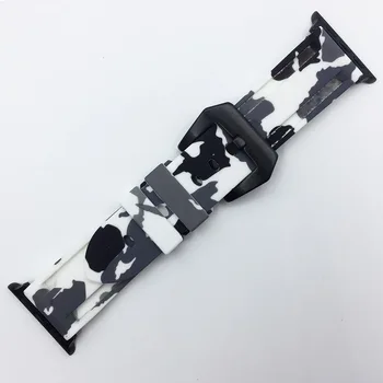 Kamouflage Silikon Klocka Band för Apple Titta på 42/44mm 38/40mm Klocka Armband för iWatch Serie 6 5 4 3 2 1 drop shipping