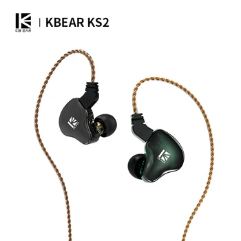 KBEAR KS2 Hybrid DD+BA In ear-hörlurar Med 0.78 mm stift TFZ öronsnäckor Hifi Sport Kör spelet öronpropp KBEAR KB06 KB04 TRI I3