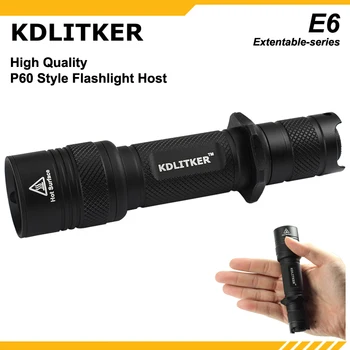 KDLITKER E6 / E6S P60 Ficklampa Host - Svart