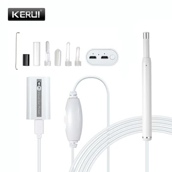 KERUI Otoscope 720P HD Mångsidigt 2M 5,5 mm USB-WiFi-Endoskop Kamera Ear Cleaner Borescope Stöd för PC, MAC, Android-IOS-Telefon