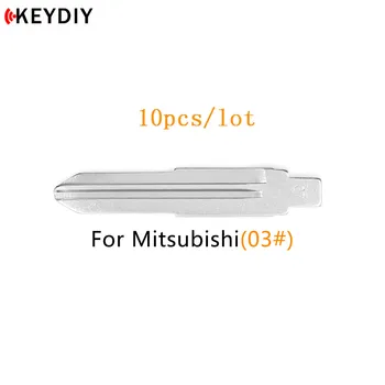 KEYDIY 10 st/mycket Metall Blank Uncut Flip-KD/VVDI/JMD Fjärrkontrollens nyckelblad Typ #07 för Mitsubishi MIT11