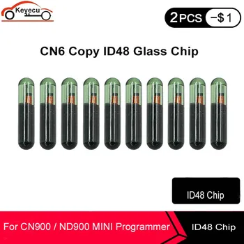 KEYECU 10st/mycket CN6 Kopiera ID48 ID 48 Transponder Chip Glas Chip Tom Cloner Bil-Tangenten Chip för CN900 / ND900 MINI Viktigaste Programmerare