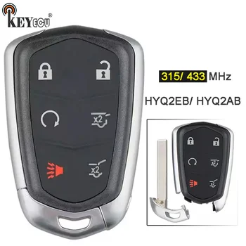 KEYECU 315MHz/ 433MHz HYQ2EB/ HYQ2AB Keyless Smart Remote-Knapp 5+1 6 Knappen Remote nyckelbricka Escalade ESV 16 17 2018 2019 2020