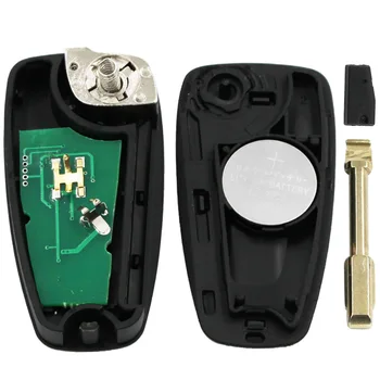 KEYECU Ersätter Fällbara Fjärrkontrollen nyckelbricka 3-Knappen för 433MHZ 4D60/4D63 80 bitars Chip för Ford Connect Fokus Mondeo Transit